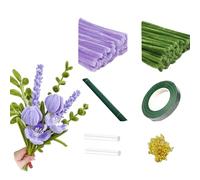 HAJHI Palitos Peludos Con Tallo Cinta Floral Barra De Pegamento Limpiapipas Manualidades 30 X 0,8 Cm Esponjosos Flexibles Limpiadores De Pipa Para Manualidades(Set E)