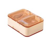 HAJHI Porcionador Partidor De Pastillas 3 En 1 Con Cepillo Triturador De Pastillas Precisión Corta Pastillas Para Diferentes Tamaños Protector De Cuchilla Para Pacientes(4 cells,Naranja)