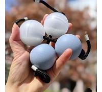 HAJHI Principiantes Asalato Rhythmic Ball Percusión Escarchado/Corcho Bola Africano Tradicional Kashaka Sonido Estabilidad Padres e Hijos Aprendizaje Temprano(Blue white)