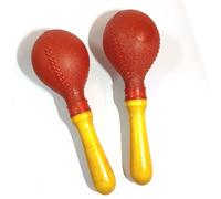 HAJHI Rendimiento Maracas Abs Madera Mango Sonido Fuerte Música Iluminación Fácil de Aprender para Coro Escenario Baile Fiesta Padres e Hijos Percusión(Red)