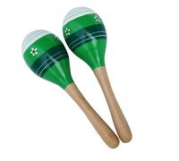 HAJHI Ritmo Percusión Maracas para Niños Principiantes Fantasía latino Instrumentos Pandereta Madera Pintado Martillo Fiesta Actuaciones Nivel Inicial(Verde)