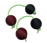 HAJHI Tejiendo Kashaka Corcho Silencioso Portátil Africano Aslatuas Percusión, 2pcs Asalato Ajustable Cuerda Bajo Volumen Aslatuas Dedos Girando Acompañamiento(Black red)