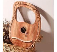 HAJHI Tipo Caja/Tablero Instrumento Lira Fiesta Viaje Hoguera Caoba Arpa de Lira 10/16 Cuerdas Portátil Palanca de Afinación Principiantes Lyre Harp Cuerdas de Repuesto(16 tone log color-C)
