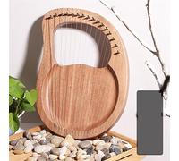 HAJHI Tipo Caja/Tablero Instrumento Lira Fiesta Viaje Hoguera Caoba Arpa de Lira 10/16 Cuerdas Portátil Palanca de Afinación Principiantes Lyre Harp Cuerdas de Repuesto(16 tone. Plate Log)
