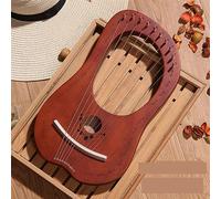 HAJHI Tipo Caja/Tablero Instrumento Lira Fiesta Viaje Hoguera Caoba Arpa de Lira 10/16 Cuerdas Portátil Palanca de Afinación Principiantes Lyre Harp Cuerdas de Repuesto(10 tone Coffee)