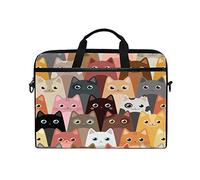 HaJie Bolsa para portátil con correa para el hombro, diseño de gato de dibujos animados de colores 1414,5 en bolsa protectora, maletín de viaje con correa para el hombro, para hombres, mujeres,