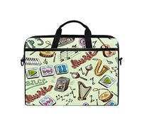 HaJie - Bolsa para portátil con diseño de notas musicales y cita para ordenador (14 - 14,5 en bolsa protectora, maletín de viaje con correa para el hombro para hombres, mujeres, niños y niñas