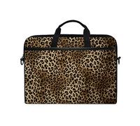 HaJie Funda para ordenador portátil, diseño de leopardo con estampado de leopardo de 14 a 14,5, en bolsa de protección, maletín de viaje con correa para el hombro para hombres, mujeres, niños y