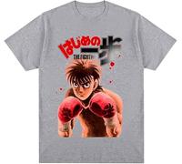 Hajime No Ippo Vintage T-Shirt Boxing 90s Fashion Cotton Men tee Tshirt Grey