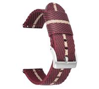 HAJMGUMC 18 mm 20 mm 22 mm 24 mm Correa de nailon tejida Hebilla de acero inoxidable Hombres Reemplazo suave Banda Fit For Samsung Fit for Huawei Watch GT 2 46 mm Fit for Seiko(Red khaki silver,22mm)
