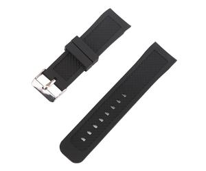 HAJMGUMC Accesorios for reloj, correa de silicona con boca de arco Universal, hebilla de aguja apta it For Tissot, Correa deportiva for exteriores for hombres y mujeres, 22 24mm(Black 24mm,22mm)