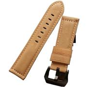 HAJMGUMC Ajuste for correa de reloj Fit For Panerai correa de cuero genuino for hombres y mujeres PAM111/441/312 cinturón de fábrica 20mm 22mm 24mm 26mm(Green Black,20mm)
