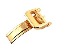HAJMGUMC Broche de reloj de acero inoxidable 316L de 18mm, hebilla de correa de reloj de despliegue cepillado de 18mm apta Fit For IW Big Pilot Watch Band Strap C(Gold)