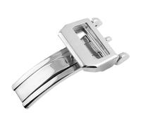 HAJMGUMC Broche de reloj de acero inoxidable 316L de 18mm, hebilla de correa de reloj de despliegue cepillado de 18mm apta Fit For IW Big Pilot Watch Band Strap C(Silver)