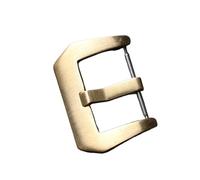 HAJMGUMC Cierre de cobre puro 18 20 22 24 26MM hebilla oxidable no bronce accesorios de correa de cuero genuino grueso reloj de bronce(B style,24mm)