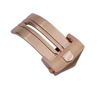 HAJMGUMC Cierre de correa de reloj con hebilla de mariposa sólida de despliegue de acero inoxidable de 18mm y 20mm for reloj de hombre(Rose gold,20mm)