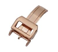 HAJMGUMC Cierre de reloj de acero inoxidable 316L, hebilla de correa de reloj de despliegue cepillado de 18mm, apta for correa de reloj de piloto grande Fit For IWC(Rose Gold)