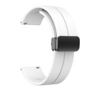 HAJMGUMC Correa de 20 mm 22 mm apta Fit For Samsung Galaxy watch 4/5 pro/classic/gear s3/active 2 Sport Hebilla magnética de silicona apta Fit For Huawei GT 2 2e 3 band(WB,22MM)