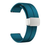 HAJMGUMC Correa de 20 mm 22 mm apta Fit For Samsung Galaxy watch 4/5 pro/classic/gear s3/active 2 Sport Hebilla magnética de silicona apta Fit For Huawei GT 2 2e 3 band(CyanS,22MM)