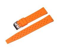 HAJMGUMC Correa de caucho tropical Fit For Oris Fit for Seiko Fit for Citizen reloj de liberación rápida 18 mm 20 mm 22 mm Correa tropical de silicona Correa de reloj inteligente(Orange Silver,22mm)