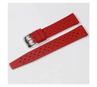 HAJMGUMC Correa de caucho tropical Fit For Oris Fit for Seiko Fit for Citizen reloj de liberación rápida 18 mm 20 mm 22 mm Correa tropical de silicona Correa de reloj inteligente(Red Silver,22mm)