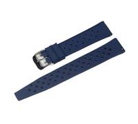 HAJMGUMC Correa de caucho tropical Fit For Oris Fit for Seiko Fit for Citizen reloj de liberación rápida 18 mm 20 mm 22 mm Correa tropical de silicona Correa de reloj inteligente(Blue Silver,20mm)