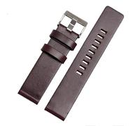 HAJMGUMC Correa de cuero de vaca apta for correa de reloj Fit For DIESEL apta for DZ7312 | DZ4323 | DZ7257 Con correa con hebilla de acero inoxidable 24 26 27 28 Bandas de 30 mm(Dark brown silver,30mm