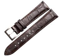 HAJMGUMC Correa de cuero genuino, accesorios for reloj, correas de reloj hechas a mano, 18mm, 19mm, 20mm, 22mm, color marrón claro y negro(Dark Brown,18mm)