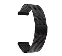 HAJMGUMC Correa de malla magnética de acero inoxidable, correa de reloj Universal de 16mm, 18mm, 20mm, 22mm y 24mm, correas de reloj de liberación rápida(Black,18mm)