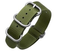 HAJMGUMC Correa de nailon de 18mm, 20mm, 21mm, 22mm y 23mm, correa de reloj resistente al agua apta Fit For Seiko No. 5 apta Fit For Citizen(Green silver,24mm)