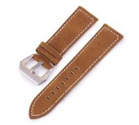 HAJMGUMC Correa de reloj auténtica Retro mate, correa de cuero auténtico Vintage for muñeca, 18mm, 20mm, 22mm, 24mm, negro, marrón, café, verde con alfileres(Brown,24mm)