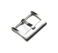 HAJMGUMC Correa de reloj con hebilla de Metal, correa de 16, 18, 20, 22 y 24mm, botón cuadrado sólido, cierre pulido mate de acero inoxidable, plata, negro, oro rosa(Matte Silver,20mm)