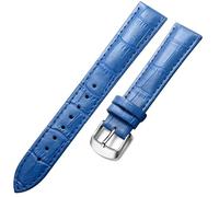 HAJMGUMC Correa de reloj Correa de cuero 18 mm 20 mm 22 mm accesorios de reloj correas de reloj con hebilla de oro negro(Blue-S,22mm)