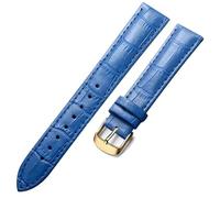HAJMGUMC Correa de reloj Correa de cuero 18 mm 20 mm 22 mm accesorios de reloj correas de reloj con hebilla de oro negro(Blue-G,22mm)