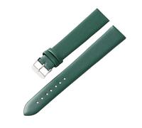 HAJMGUMC Correa de reloj Correa de reloj suave de 20 mm y 22 mm Cuero hecho a mano con hebilla negra de oro rosa(Green silver,20mm)