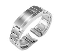 HAJMGUMC Correa de reloj de 20mm y 21mm apta Fit For Rolex SUBMARINER DAYTONA, correa de reloj con cierre plegable, accesorios de pulsera de reloj de acero inoxidable 904L(Matte silver,20mm)