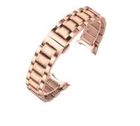 HAJMGUMC Correa de reloj de acero inoxidable, correas de reloj de 16mm, 17mm, 18mm, 19mm, 20mm, 21mm, 22mm y 23mm, pulsera con bandas de acero(Rosegold-curved,23mm)