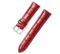HAJMGUMC Correa de reloj de cuero 12 mm 14 mm 16 mm 18 mm 20 mm 22 mm Pulsera de cuero Verde Azul Rojo Púrpura Hombres Mujeres Correas de cuero(Dark red,16mm)