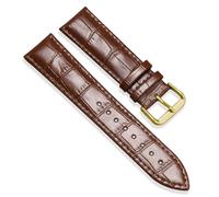 HAJMGUMC Correa de reloj de cuero 16mm 18mm 20mm 22mm 24mm correa de reloj for mujeres y hombres accesorios de reloj hebilla sólida negro marrón(Brown-G,24mm)