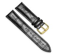 HAJMGUMC Correa de reloj de cuero 16mm 18mm 20mm 22mm 24mm correa de reloj for mujeres y hombres accesorios de reloj hebilla sólida negro marrón(Black-G,14mm)