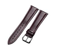 HAJMGUMC Correa de reloj de cuero, correa de reloj de Material suave, correa de muñeca de 18mm, 20mm, 22mm y 24mm con hebilla plateada de acero inoxidable(Brown,20mm)