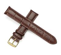 HAJMGUMC Correa de reloj de cuero de vaca, correa de cuero de repuesto, hebilla de oro rosa, correa de reloj negra y marrón(Brown Gold,24mm)