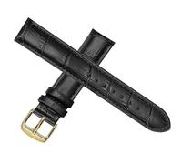 HAJMGUMC Correa de reloj de cuero de vaca, correa de cuero de repuesto, hebilla de oro rosa, correa de reloj negra y marrón(Black Gold,21mm)