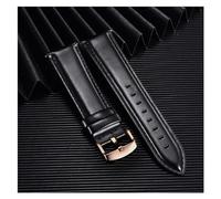 HAJMGUMC Correa de reloj de cuero genuino 18mm 20mm 22mm correa de reloj de liberación rápida for hombres y mujeres pulseras de correas de reloj(Black (rose gold),20mm)