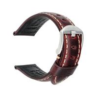 HAJMGUMC Correa de reloj de cuero genuino con cera de aceite Vintage, correas de reloj de 18mm, 20mm, 22mm y 24mm, color marrón y negro, aptas for pulsera de reloj Fit For Samsung Galaxy(Red S,23mm)