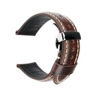 HAJMGUMC Correa de reloj de cuero genuino con cera de aceite Vintage, correas de reloj de 18mm, 20mm, 22mm y 24mm, color marrón y negro, aptas for pulsera de reloj Fit For Samsung Galaxy(Dark Brown S-