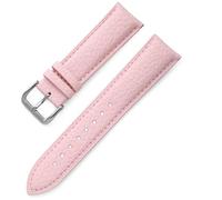 HAJMGUMC Correa de reloj de cuero genuino con patrón Litchi, pulsera de 12mm, 14mm, 16mm, 18mm, 20mm y 22mm, correas de repuesto for reloj de piel de becerro(Pink,18mm)