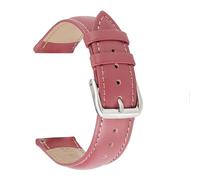 HAJMGUMC Correa de reloj de cuero genuino de 14mm, 16mm, 18mm, 20mm y 22mm, correas de reloj de piel de becerro púrpura, accesorios for reloj de mujer(Pink,22mm)