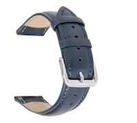 HAJMGUMC Correa de reloj de cuero genuino de 14mm, 16mm, 18mm, 20mm y 22mm, correas de reloj de piel de becerro púrpura, accesorios for reloj de mujer(Blue,14mm)