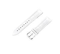 HAJMGUMC Correa de reloj de cuero genuino for mujer, pulsera de correas de cuero en relieve, 14mm, 16mm, 18mm, 20mm, 22mm y 24mm, color blanco, rojo y azul(White,14mm)